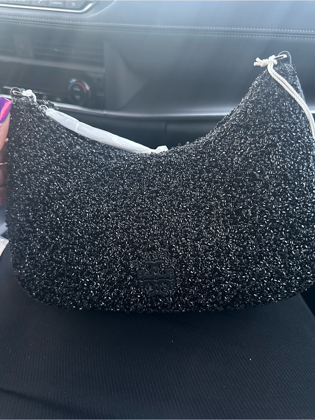 Nwt Tory Burch Black Embellished Convertible Shoulder Bag